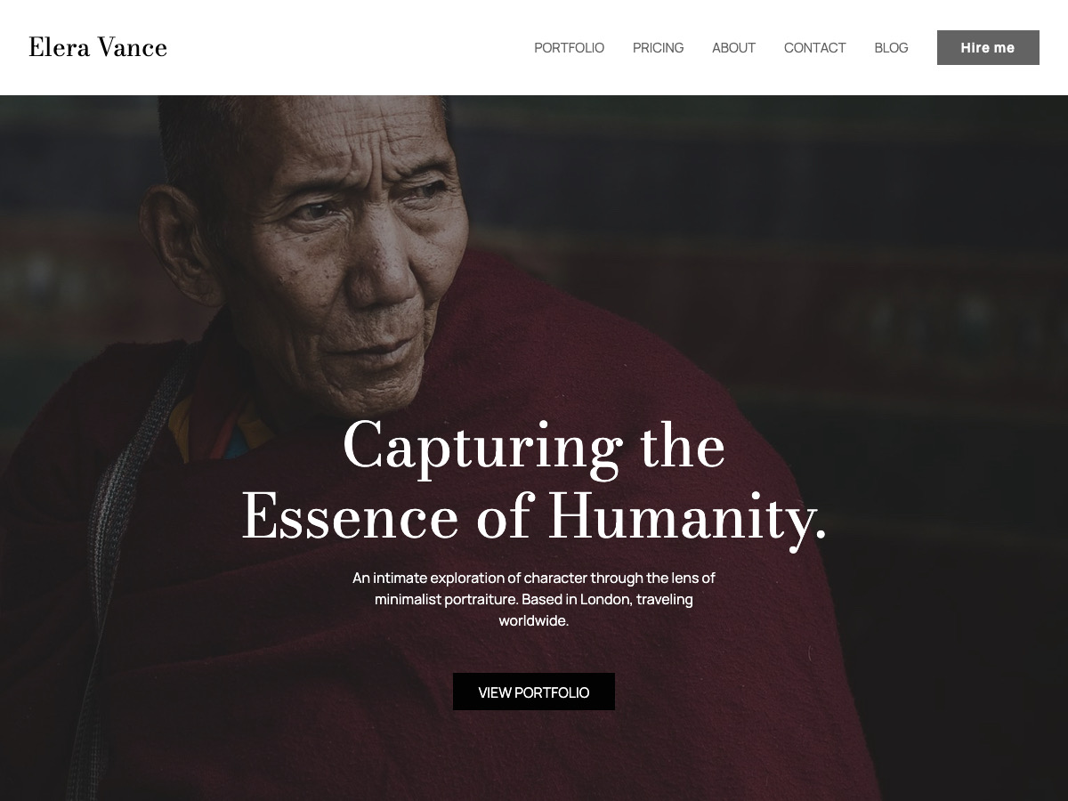 Art Photography Portfolio Screenshot