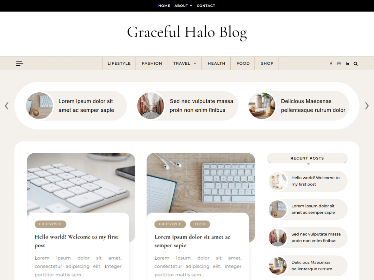 Graceful Halo Blog Screenshot 1