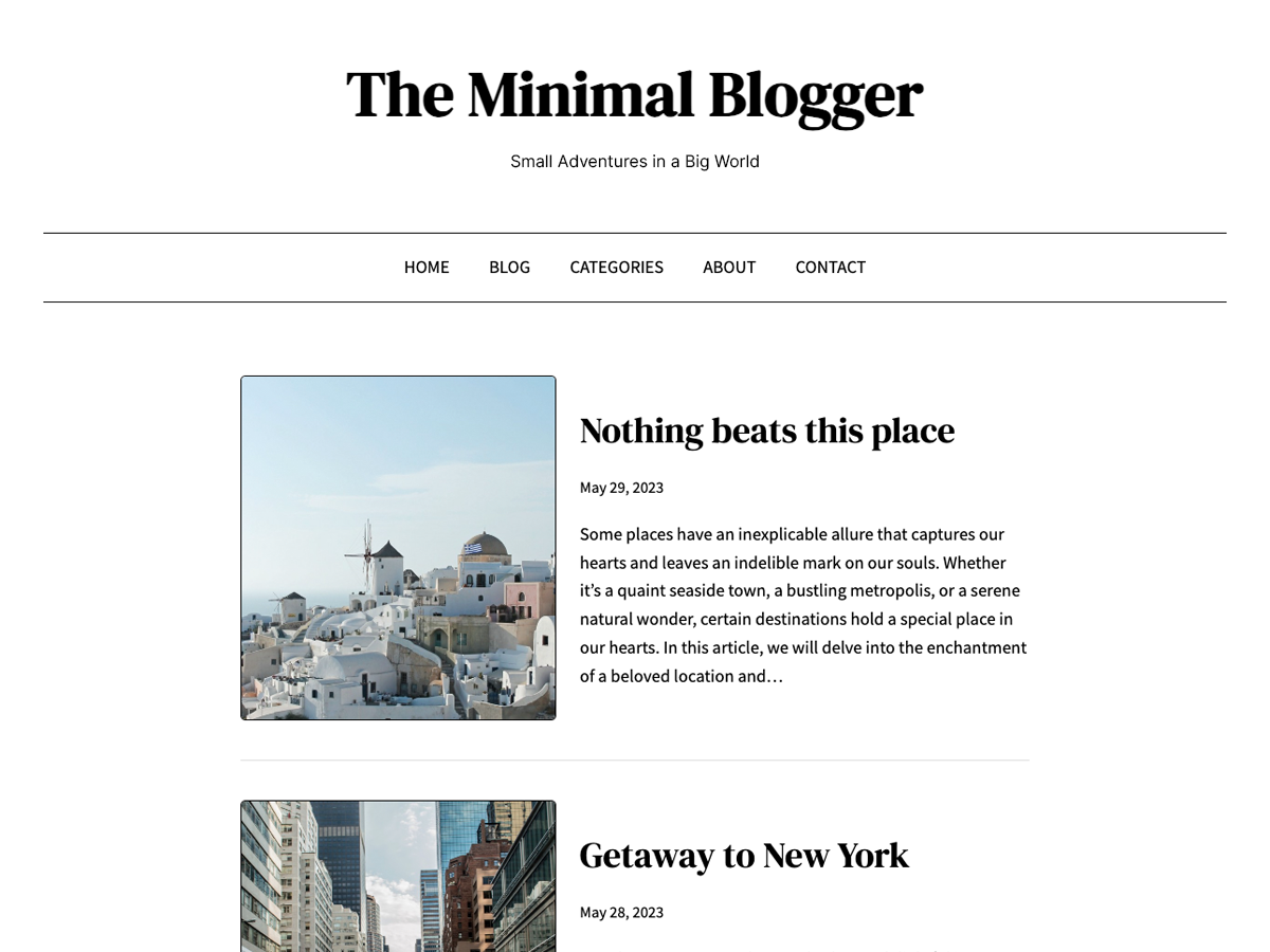 The Minimal Blogger Screenshot 1